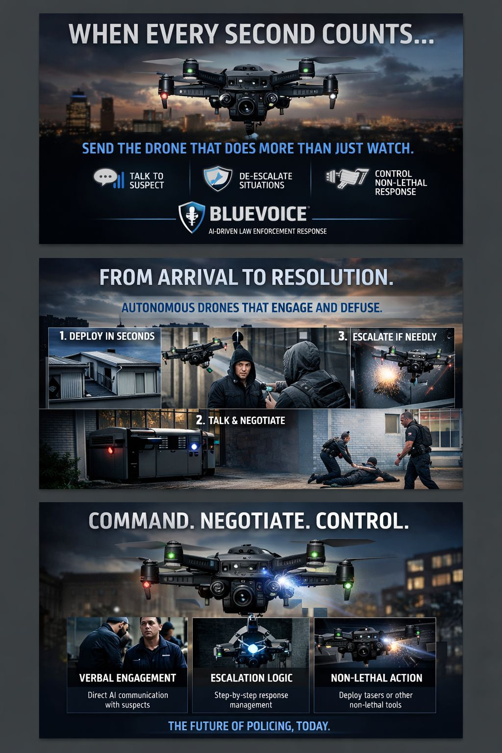 BlueVoice System Overview: Deploy, Negotiate, Escalate, Control